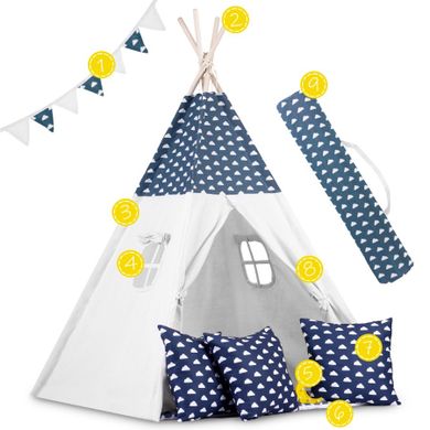 Ricokids, Tipi, namiot dla dzieci, granat, 120-120-160 cm