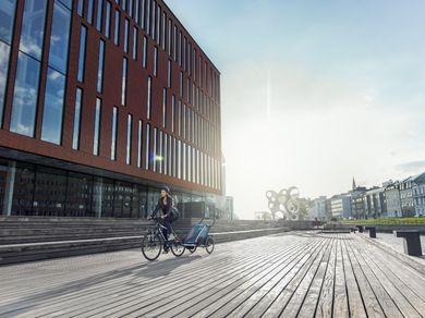 Thule, Chariot Sport 1, przyczepka rowerowa dla dziecka, zielono-niebieska