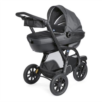 Chicco, Trio Activ3, wózek głęboko-spacerowy + pasy do mocowania gondoli, Iron