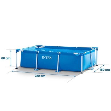 Intex, basen ogrodowy, stelażowy, 220-150-60 cm, zestaw 15w1