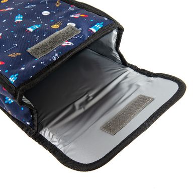 Kayokki, Plecak szkolny na kółkach i termiczny lunchbox, zestaw, granatowy, kosmos