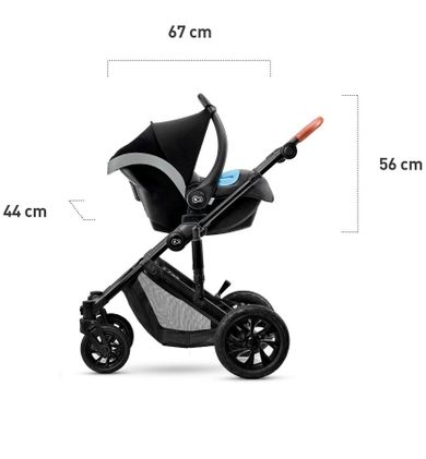 Kinderkraft, Prime, wózek wielofunkcyjny 3w1, szary