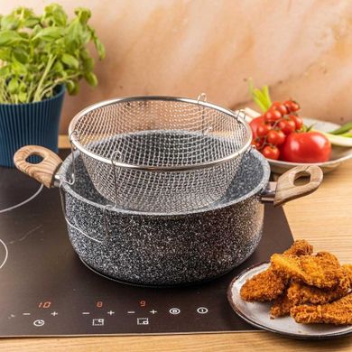 Kinghoff, garnek marmurowy z koszem do smażenia, 4l, kh-1985