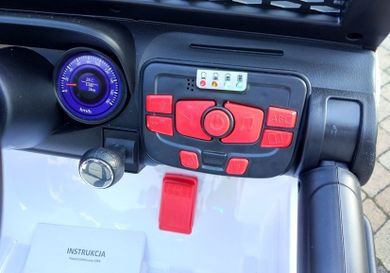 Lean Toys, Samochód Jeep, pojazd na akumulator, biały