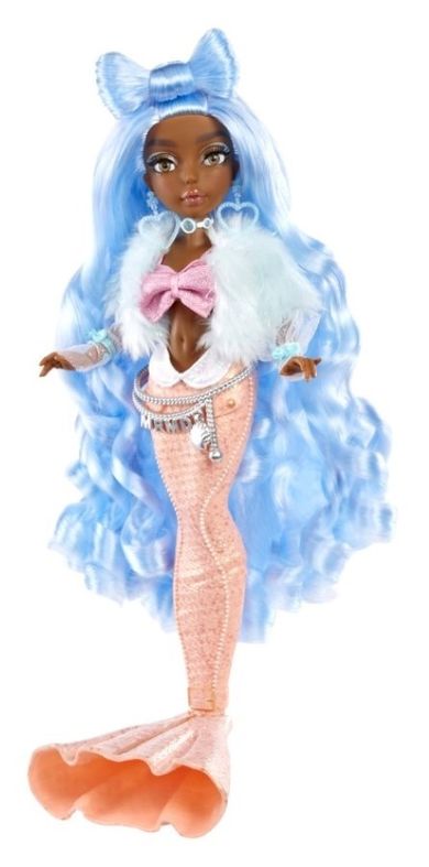 Mermaze Mermaidz, Syrenka Shellnelle, lalka modowa zmieniająca kolor, blue