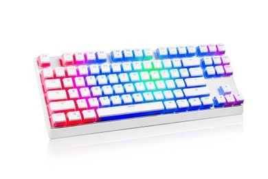 Modecom, Volcano Lanparty, Pudding Edition, klawiatura mechaniczna, biała RGB, niebieski przełącznik