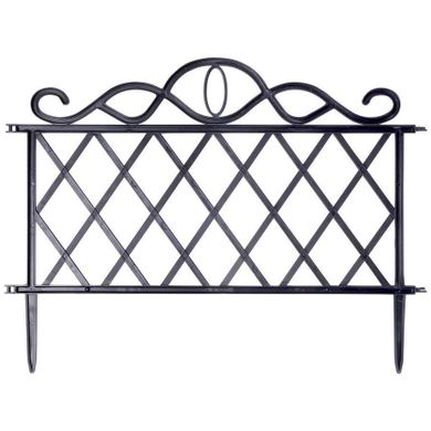 ProGarden, płotek ogrodowy, czarny, 5 elementów, 48-27 cm