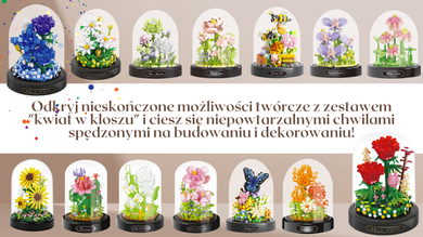 QBI, Czerwone róże, klocki konstrukcyjne, 593 elementów