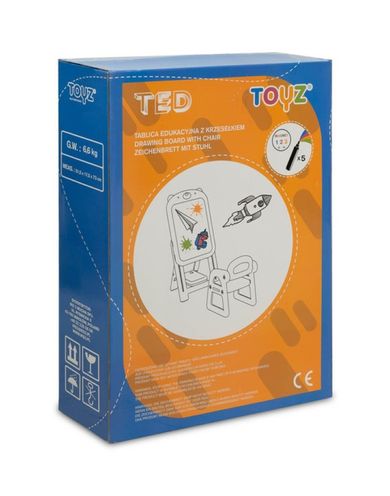 Toyz, Ted, tablica edukacyjna z krzesełkiem, yellow