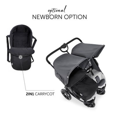 Hauck, Roadster Duo SLX, wózek bliźniaczy, grey/silver