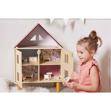 Janod, drewniany domek dla lalek, Twist, 11 elementów