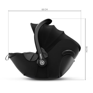 Kiddy, Evoluna, I-size 2, fotelik samochodowy, Midnight Black, 45-83 cm, 0-13 kg
