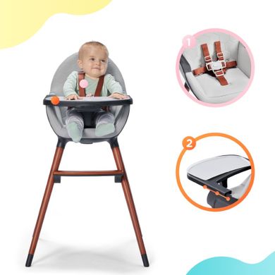Kinderkraft, Finix, krzesełko do karmienia, Ecru