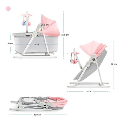 Kinderkraft, Unimo Up, leżaczek, bujaczek, krzesełko 5w1, Pink