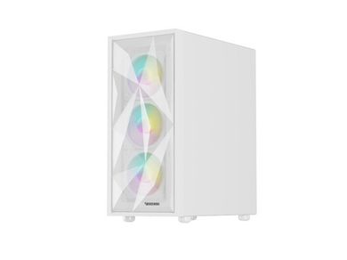 Natec, Genesis Diaxid 605 ARGB Midi Tower, obudowa komputerowa, USB-C, biała