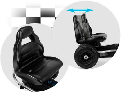 Ricokids, gokart dziecięcy na pedały, czarny, do 30 kg, RK-591