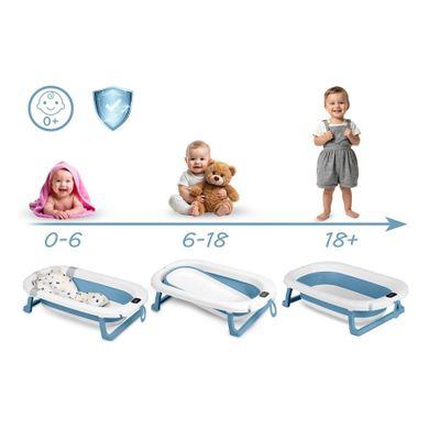 Ricokids, RK-287, wanienka składana ze stelażem, termometrem i wkładką, biało-niebieska