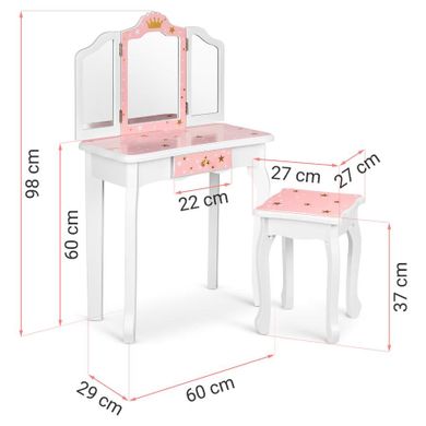 Ricokids, toaletka drewniana, 60-29-98 cm, RC-702