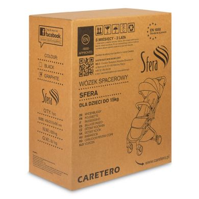 Caretero, Sfera, wózek spacerowy, Graphite
