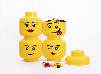 LEGO, mała głowa, dziewczynka, pojemnik do przechowywania