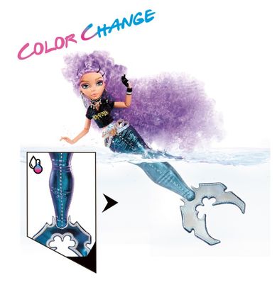 Mermaze Mermaidz, Syrenka Riviera, lalka modowa zmieniająca kolor, teal