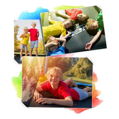 Neo-Sport, trampolina ogrodowa z siatką, profilowanymi słupkami i drabinką, 312 cm
