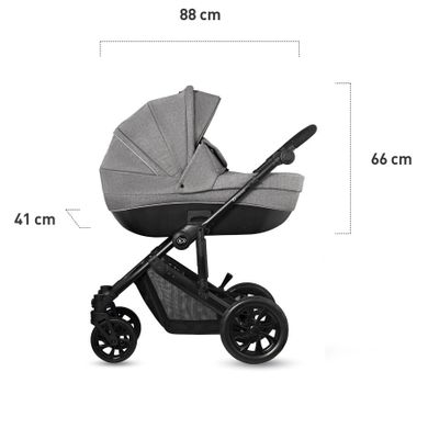 Kinderkraft, Prime Lite, wózek wielofunkcyjny 3w1, Grey