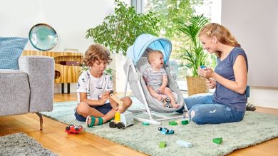 Kinderkraft, Unimo, leżaczek, bujaczek, krzesełko 5w1, Forest Yellow