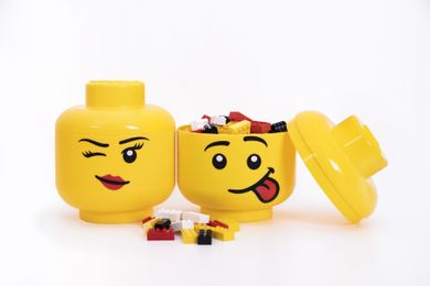 LEGO, mała głowa, dziewczynka, pojemnik do przechowywania