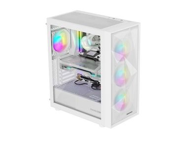 Natec, Genesis Diaxid 605 ARGB Midi Tower, obudowa komputerowa, USB-C, biała