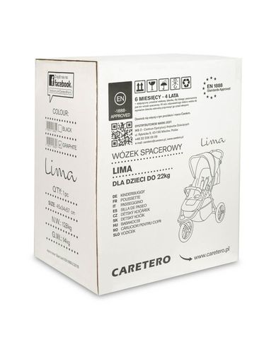 Caretero, Lima, wózek spacerowy, Graphite