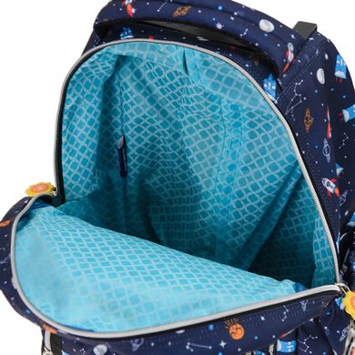 Kayokki, Plecak szkolny na kółkach i termiczny lunchbox, zestaw, granatowy, kosmos