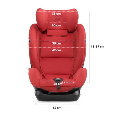 Kinderkraft, MYWAY, fotelik samochodowy, 0-36 kg, szary