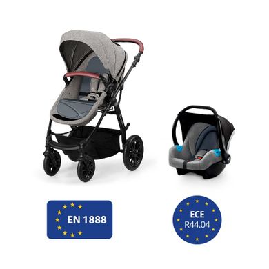 Kinderkraft, Xmoov, wózek wielofunkcyjny 3w1, szary