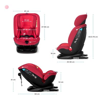 Kinderkraft, Xpedition, Isofix, fotelik samochodowy, 0-36 kg, Red