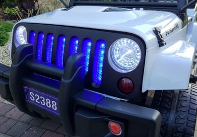 Lean Toys, Samochód Jeep, pojazd na akumulator, biały