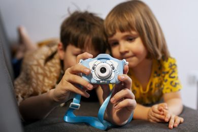 Extralink Kids Camera H28 Dual, aparat cyfrowy, niebieski