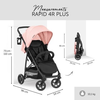 Hauck, Rapid 4R Plus, wózek spacerowy, rose