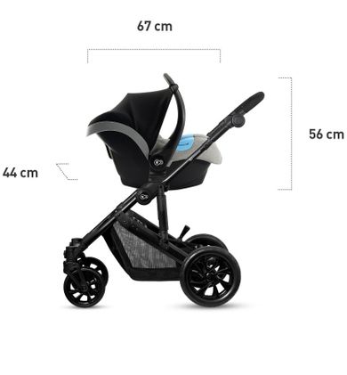 Kinderkraft, Prime Lite, wózek wielofunkcyjny 3w1, Grey