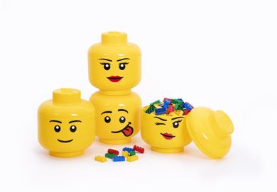 LEGO, mała głowa, dziewczynka, pojemnik do przechowywania