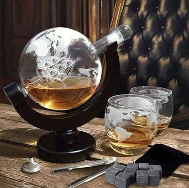 Malatec, karafka, globus, zestaw do whisky
