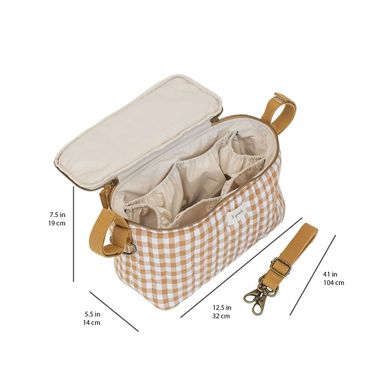 3 Sprouts, Quilted Gingham, organizer do wózka, mustard