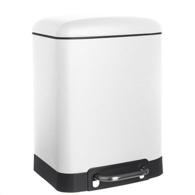5five Simply Smart, kosz łazienkowy, pojemnik na śmieci, 6 l, biały