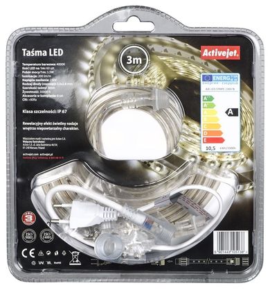 Activejet, taśma LED, AJE-LED STRIPE, 230V-N, 3 m, neutralna IP67