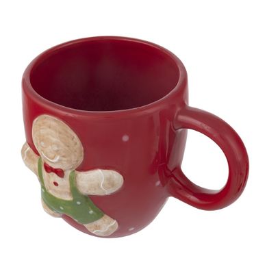 Altom Design, kubek dolomitowy, ciastek, czerwony, 15-11-11 cm