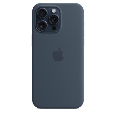 Apple iPhone 15 Pro Max, silicone case with magsafe, Storm Blue