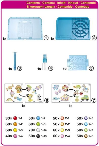 Aquabeads, zestaw startowy, niebieski, 840 elementów