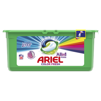 Ariel, With A Touch Of Lenor For Softness, kapsułki do prania, 28 prań