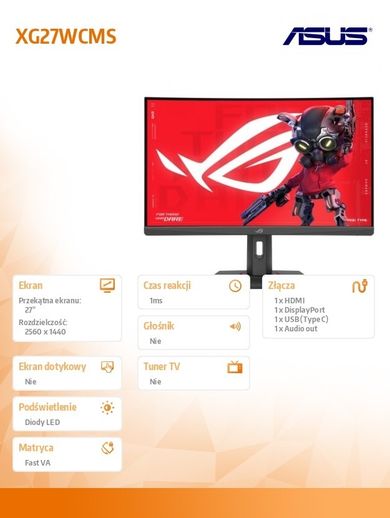Asus, ROG, monitor, 27", XG27WCMS, FHD, 280Hz, HDMI