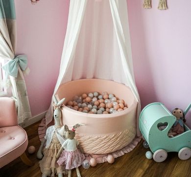 Baby Steps, Velvet, suchy basen z piłeczkami, okrągły, sepia rose